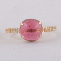3.47 Ct Cushion Tourmaline 9K Gold Ring