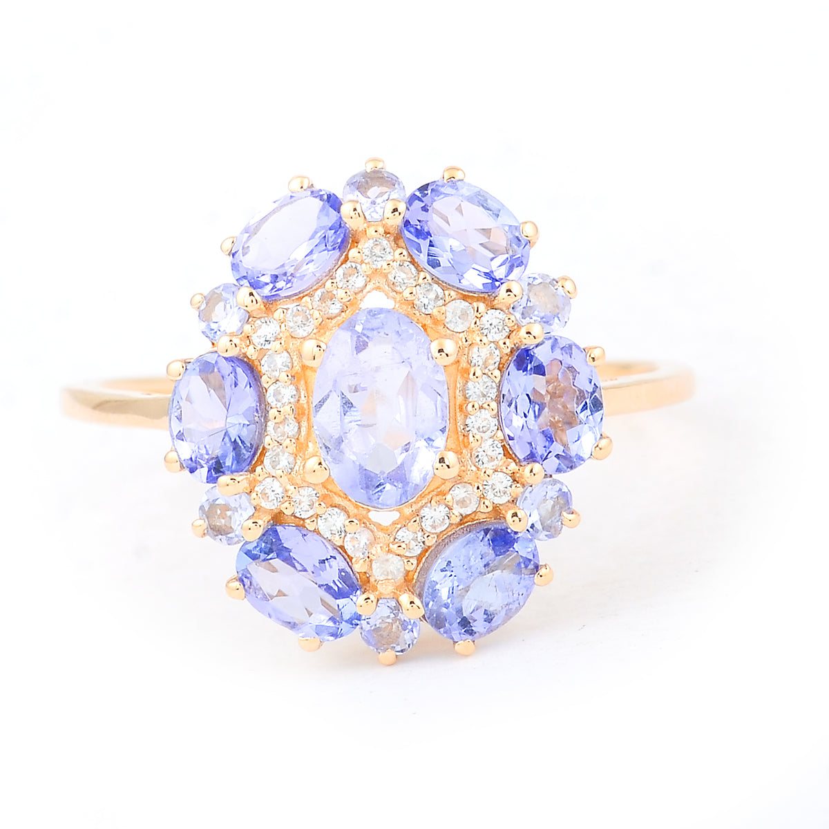 1.73 Ct Oval Tanzanite 14K Gold Ring