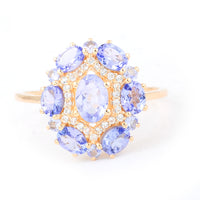1.73 Ct Oval Tanzanite 14K Gold Ring