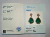 3.21 Ct Pear Natural Emerald 14K Gold Earrings