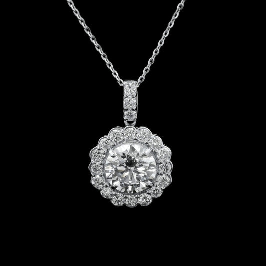 2.18 Carats Lab Grown Diamond 14K Gold Pendant