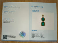 1.90 Ct Cushion Mixed Cut, Oval Mixed Cut Natural Emerald 14K Gold Pendant