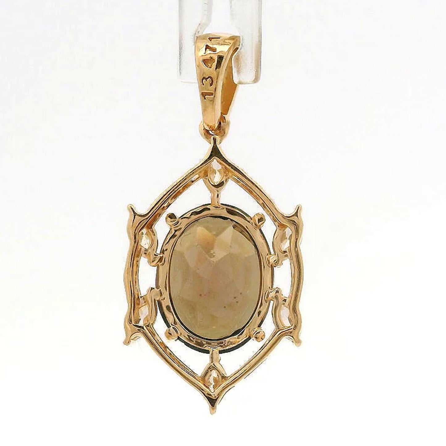 1.97 Ct Oval Tourmaline 14K Gold Pendant