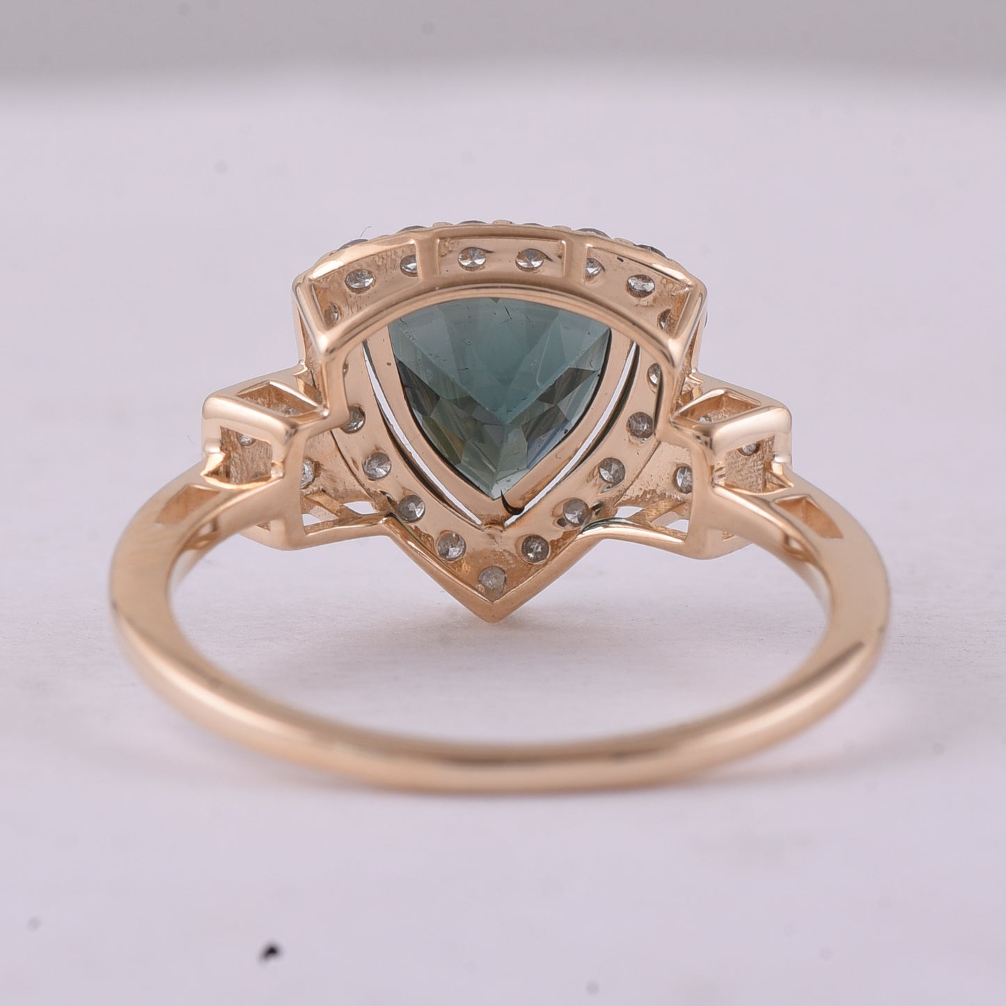 1.92 Ct Trillion Tourmaline 9K Gold Ring