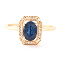 1.62 Ct Oval Mixed Cut Natural Sapphire 14K Gold Ring