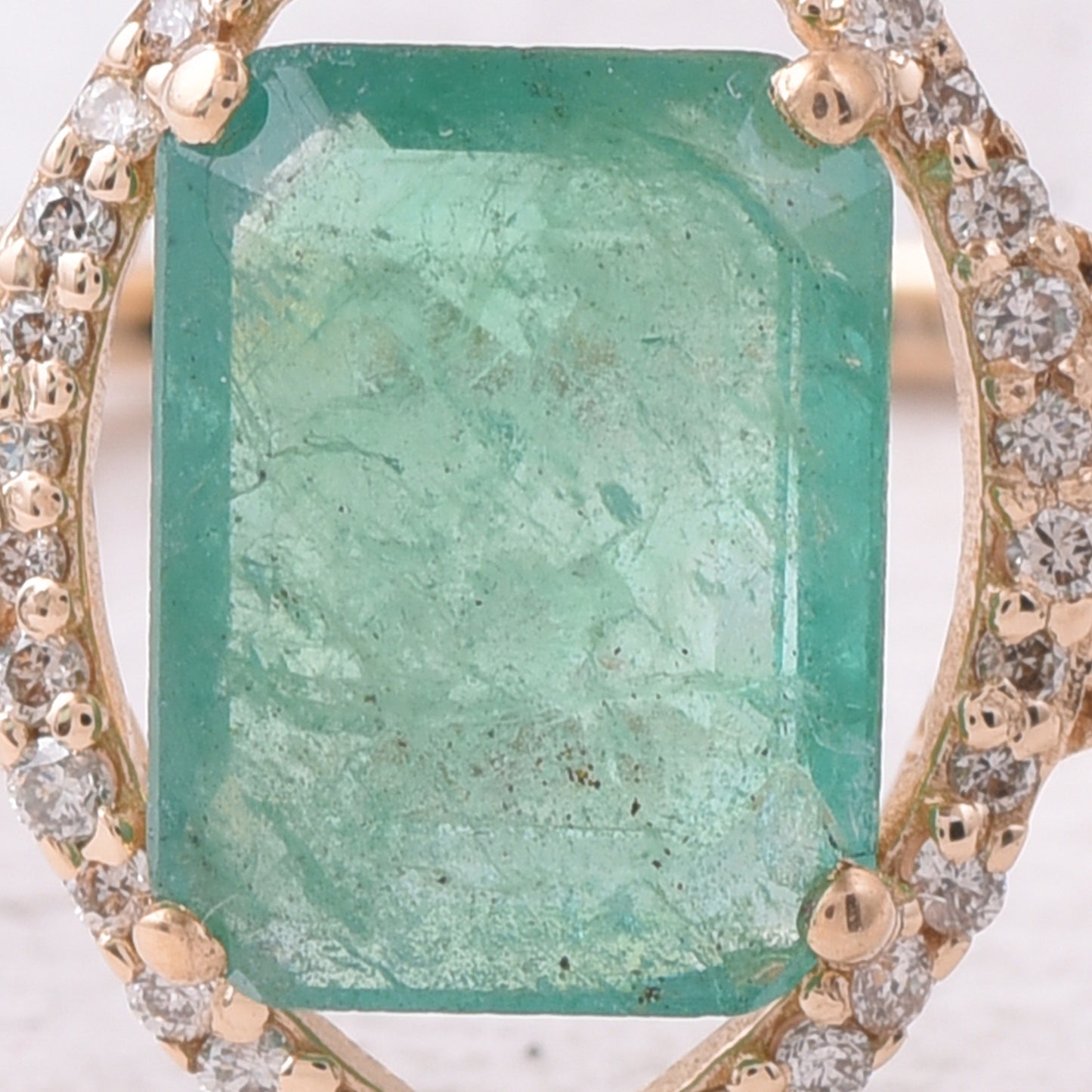 1.86 Ct Octagon Step Cut Natural Emerald 14K Gold Ring