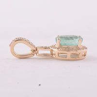 0.91 Ct Oval Emerald 9K Gold Pendant