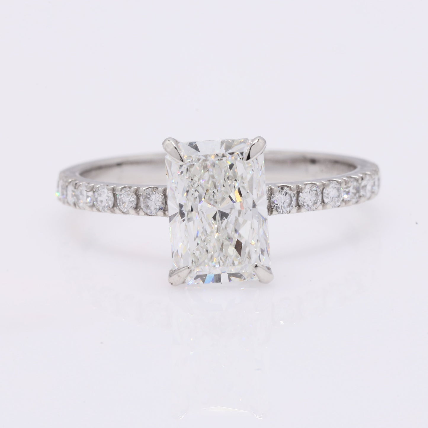 2.17 Ct Cut Cornere Rectangular Modifie Brilliant Lab Grown Diamond 950 Platinum Ring