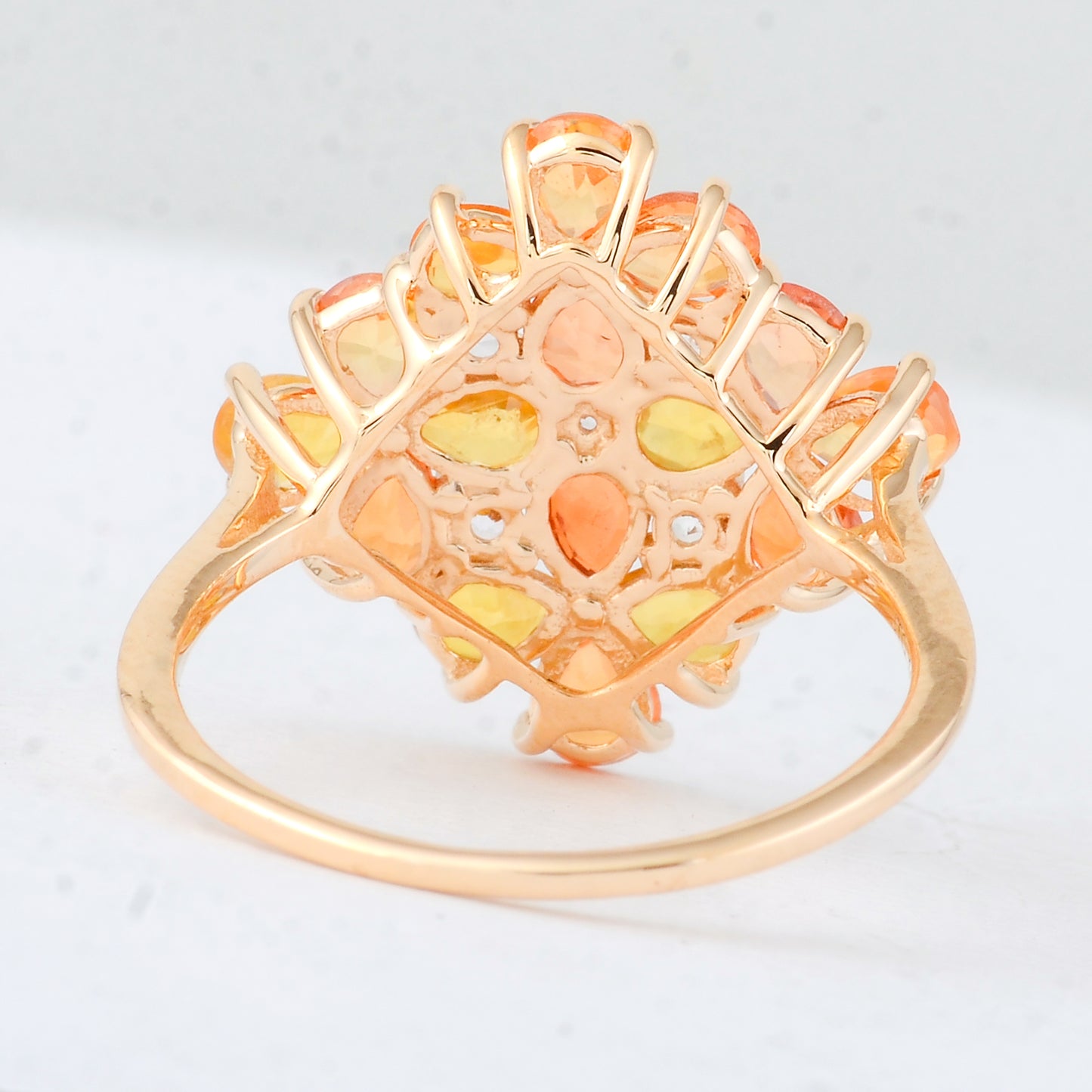 2.98 Ct Pear Multi Sapphire 14K Gold Ring