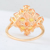 2.98 Ct Pear Multi Sapphire 14K Gold Ring