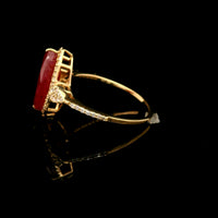 2.94 Ct Marquise Mixed Cut Natural Corundum Ruby 14K Gold Ring