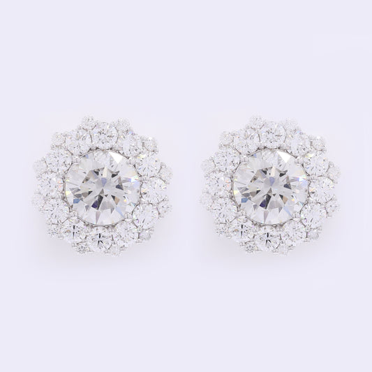 5.01 Carats Lab Grown Diamond 14K Gold Earrings