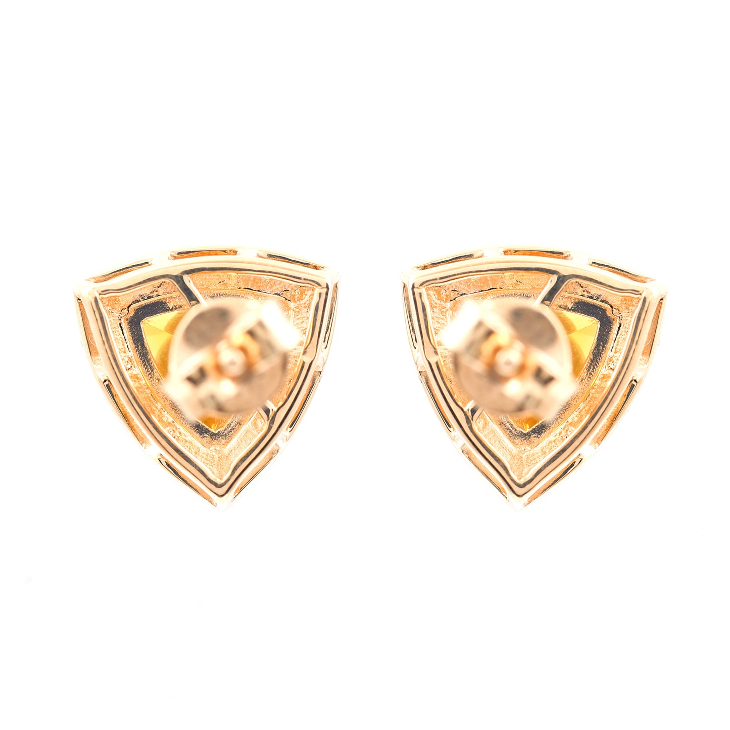 1.60 Ct Triangle Mixed Cut Natural Fire Opal 14K Gold Earrings