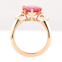 6.17 Ct Pear Ruby 18K Gold Ring
