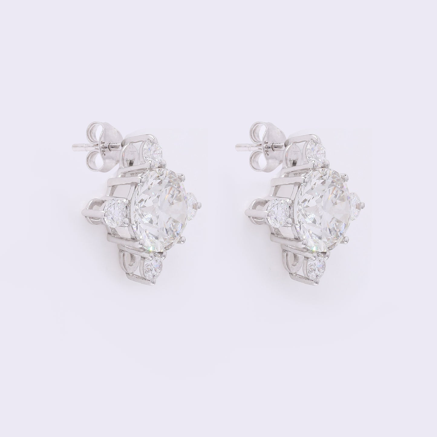 3.84 Carats Lab Grown Diamond 14K Gold Earrings