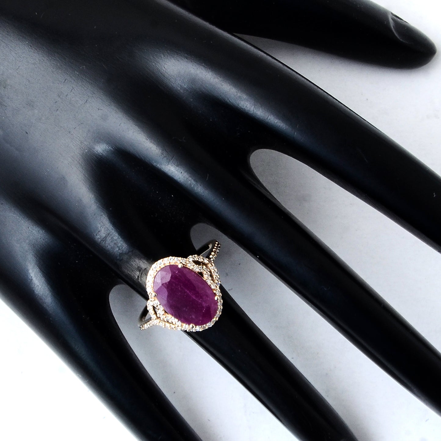 4.41 Ct Oval Mixed Cut Natural Corundum Ruby 14K Gold Ring