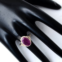 4.41 Ct Oval Mixed Cut Natural Corundum Ruby 14K Gold Ring