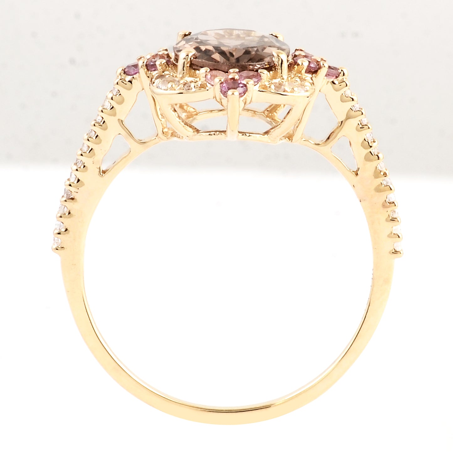 2.00 Ct Oval Multi Tourmaline 14K Gold Ring