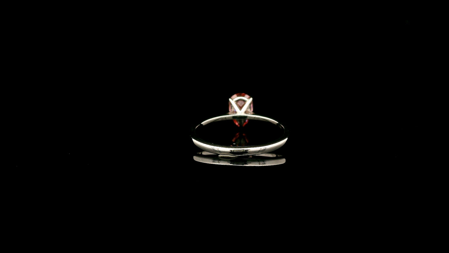 1.00 Carats Pink Lab Grown Diamond 14K Gold Ring