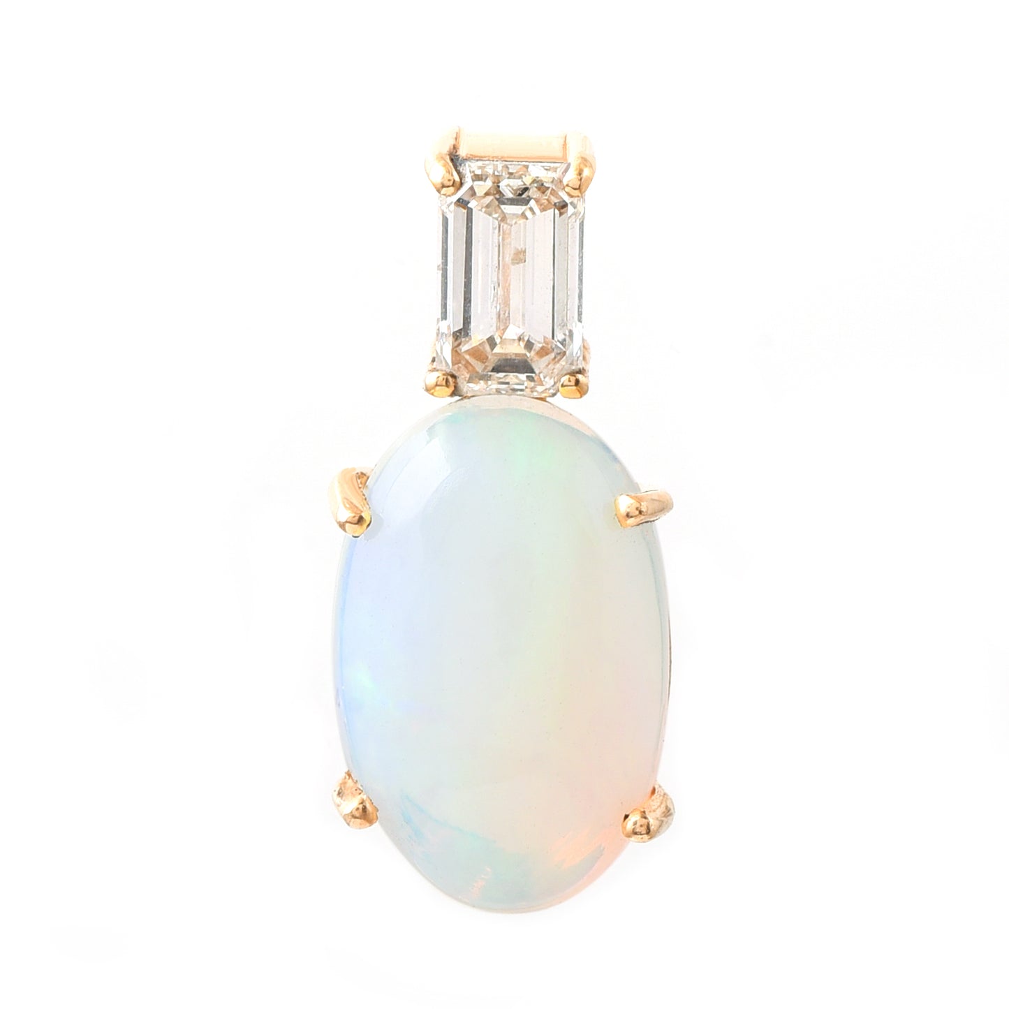 2.72 Ct Oval Opal 14K Gold Pendant