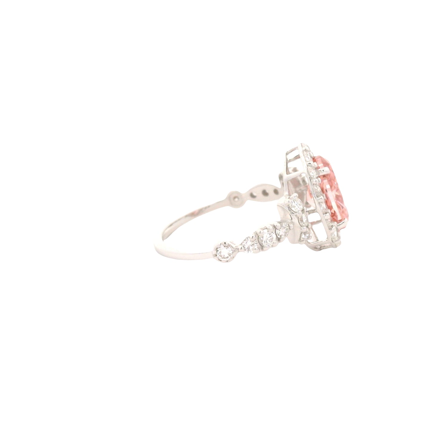 2.79 Carats Pink Lab Grown Diamond 14K Gold Ring