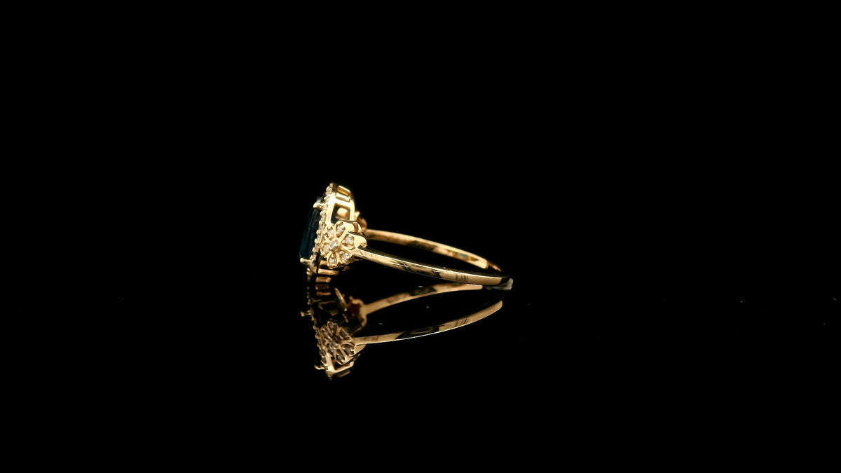2.01 Ct Oval Natural Sapphire 14K Gold Ring