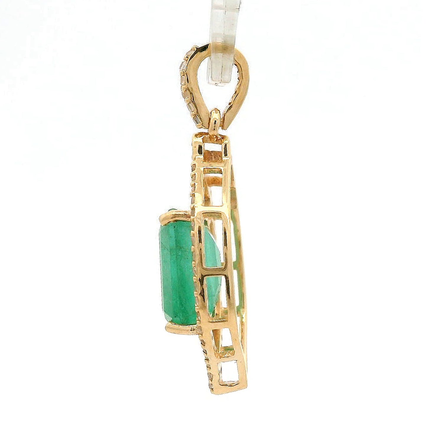 2.33 Ct Octagon Emerald 14K Gold Pendant