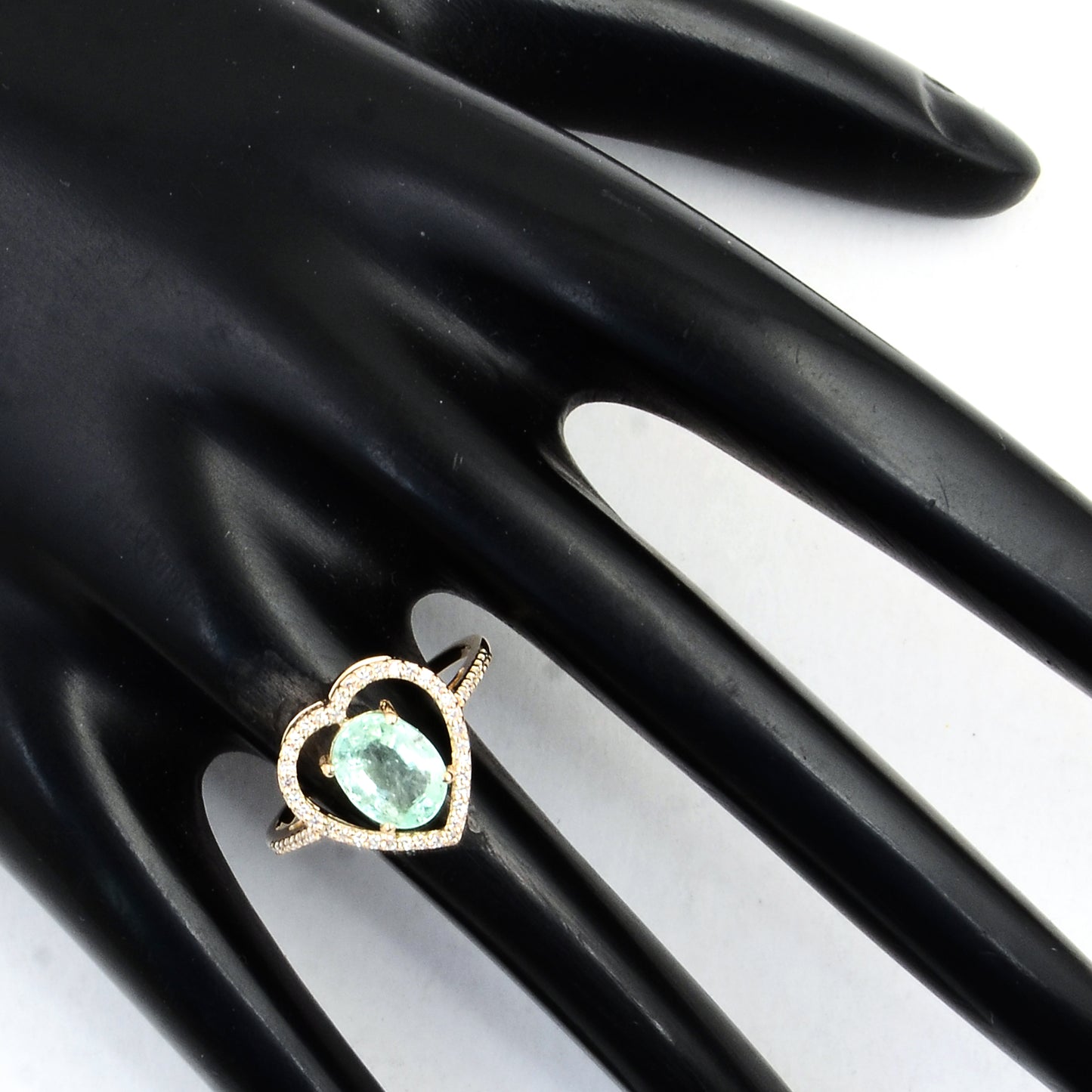 1.60 Ct Oval Mixed Cut Natural Beryl Emerald 14K Gold Ring