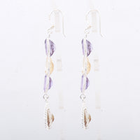 13.80 Ct Amethyst, Citrine 925 Sterling Silver Earrings
