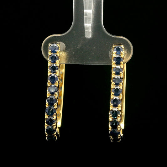 1.76 Ct Round Sapphire 925 Silver Earrings