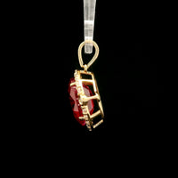 4.89 Ct Oval Mixed Cut Lab Grown Ruby 14K Gold Pendant