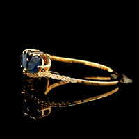 1.38 Ct Pear Sapphire 14K Gold Ring