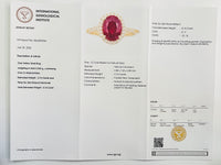 2.89 Ct Cushion Ruby 18K Gold Ring