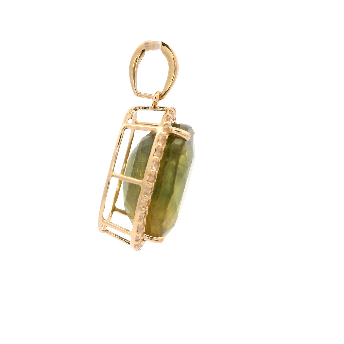 11.99 Ct Oval Fancy Sapphire 14K Gold Pendant