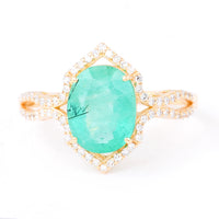 2.26 Ct Oval Natural Emerald 14K Gold Ring