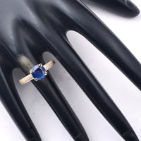 2.19 Ct Cushion Mixed Cut Natural Sapphire 14K Gold Ring