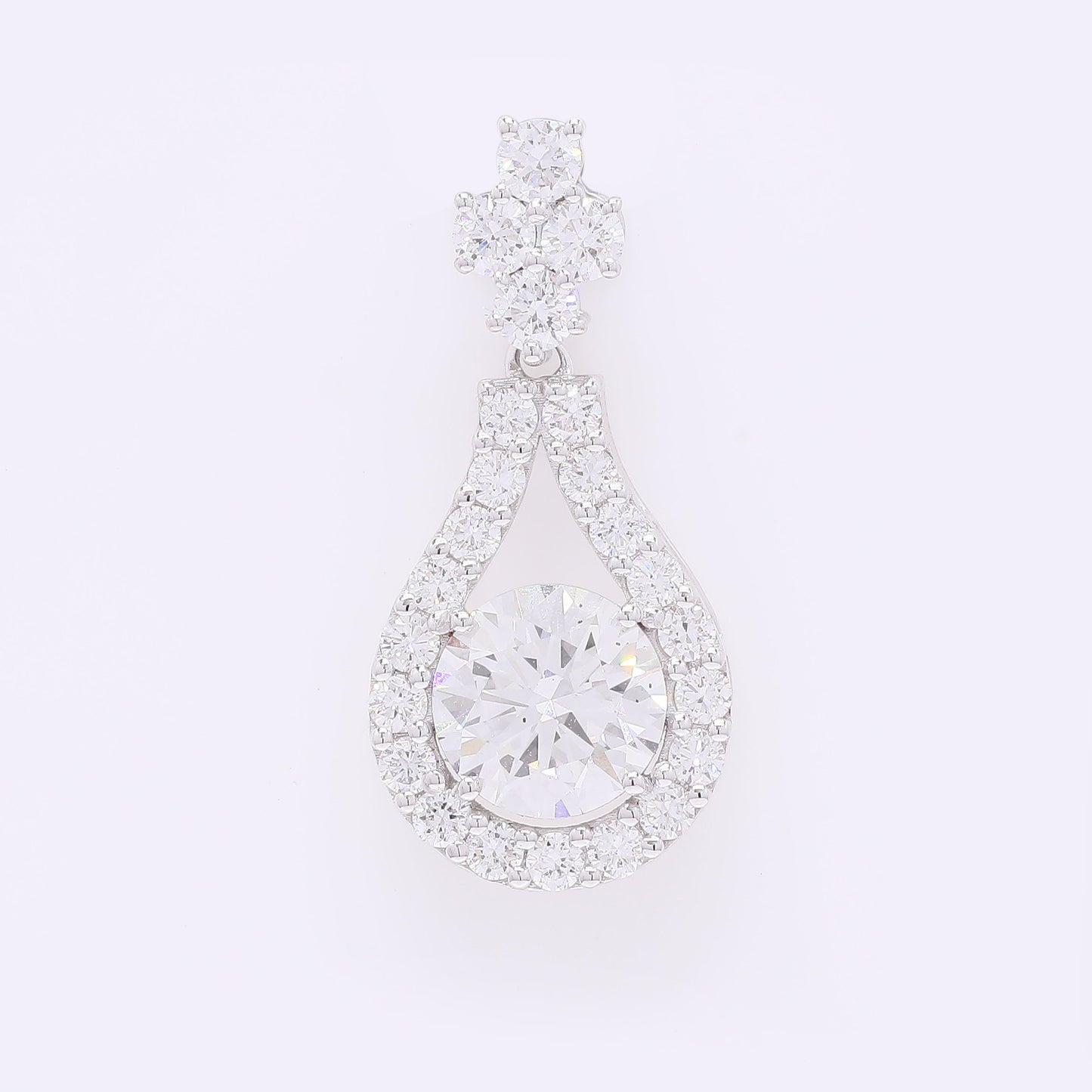 2.25 Carats Lab Grown Diamond 14K Gold Pendant