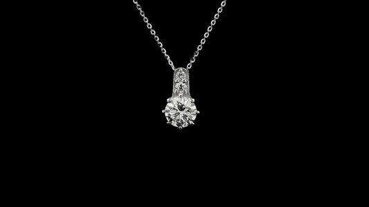 1.17 Ct Round Lab Grown Diamond 14K Gold Pendant