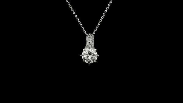 1.17 Ct Round Lab Grown Diamond 14K Gold Pendant