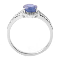 1.68 Ct Oval Mixed Cut Natural Sapphire 950 Platinum Ring