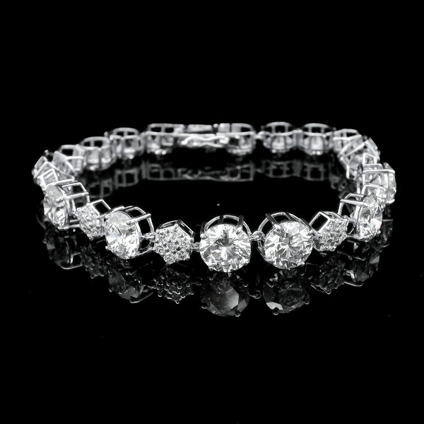20.69 Ct Round Lab Grown Diamond 14K Gold Bracelet