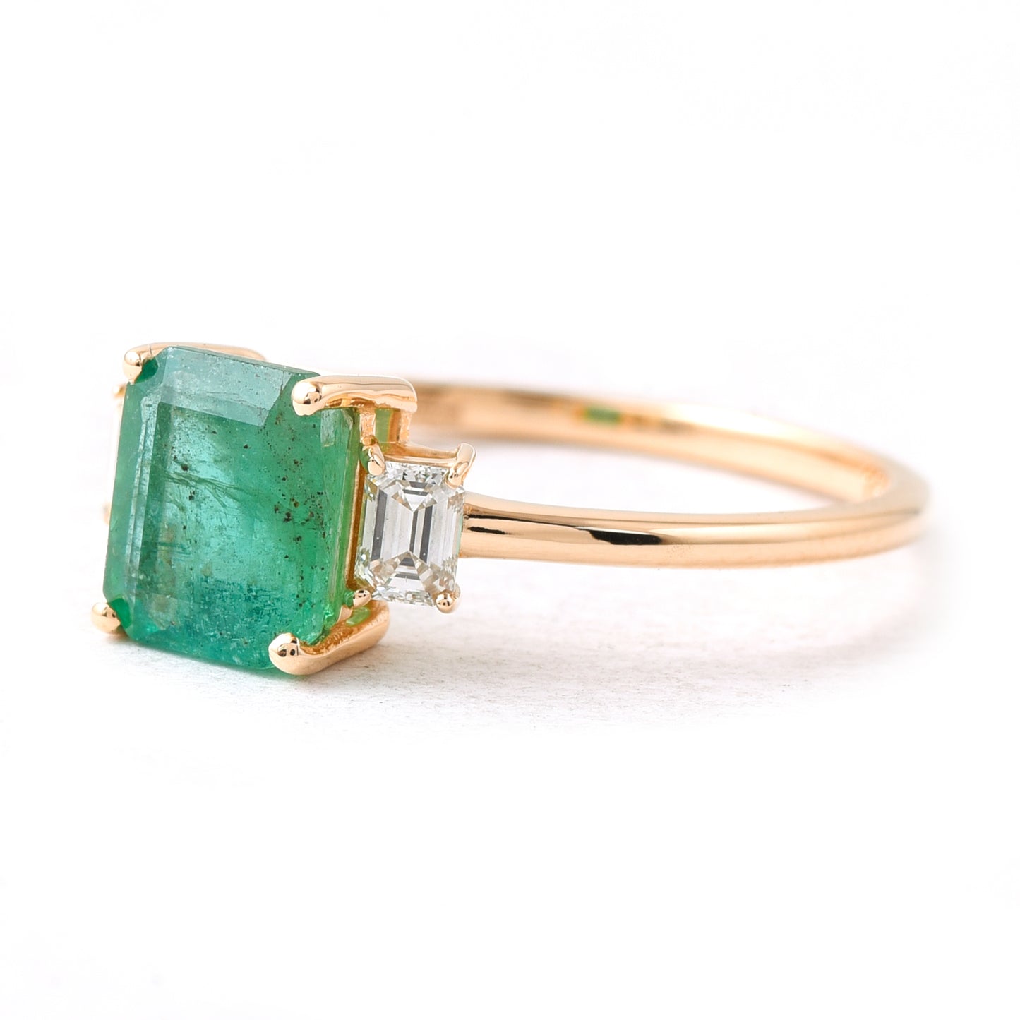 1.44 Ct Octagon Emerald 14K Gold Ring