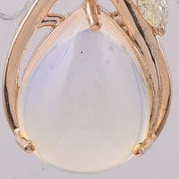 2.30 Ct Pear Cabochon Natural Opal 14K Gold Pendant