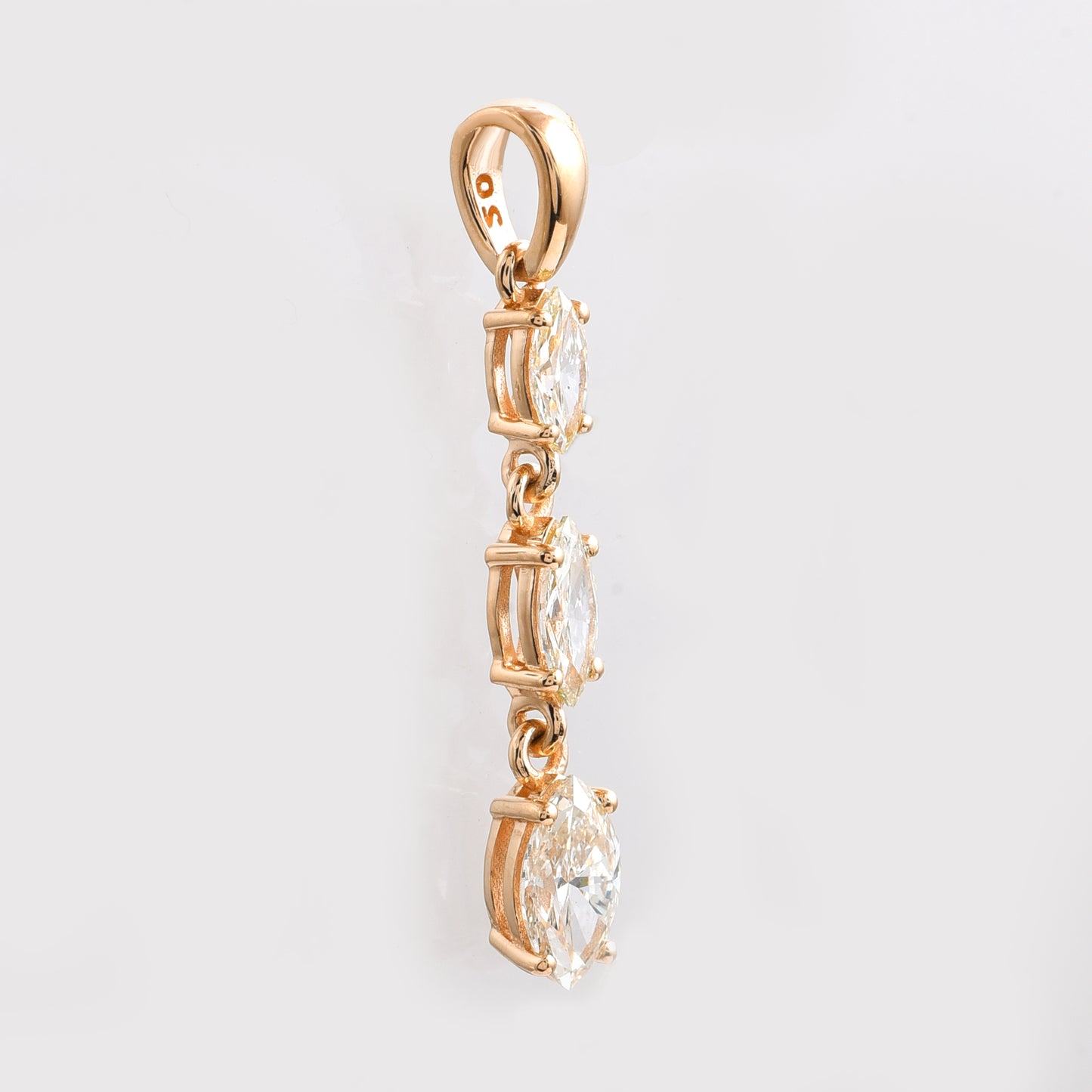 0.74 Ct Marquise Diamond 14K Gold Pendant