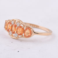 1.12 Ct Oval Natural Orange Sapphire 14K Gold Ring