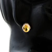 2.66 Ct Oval Mixed Cut Natural Fire Opal 14K Gold Earrings