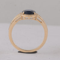 2.38 Ct Cushion Sapphire 9K Gold Ring
