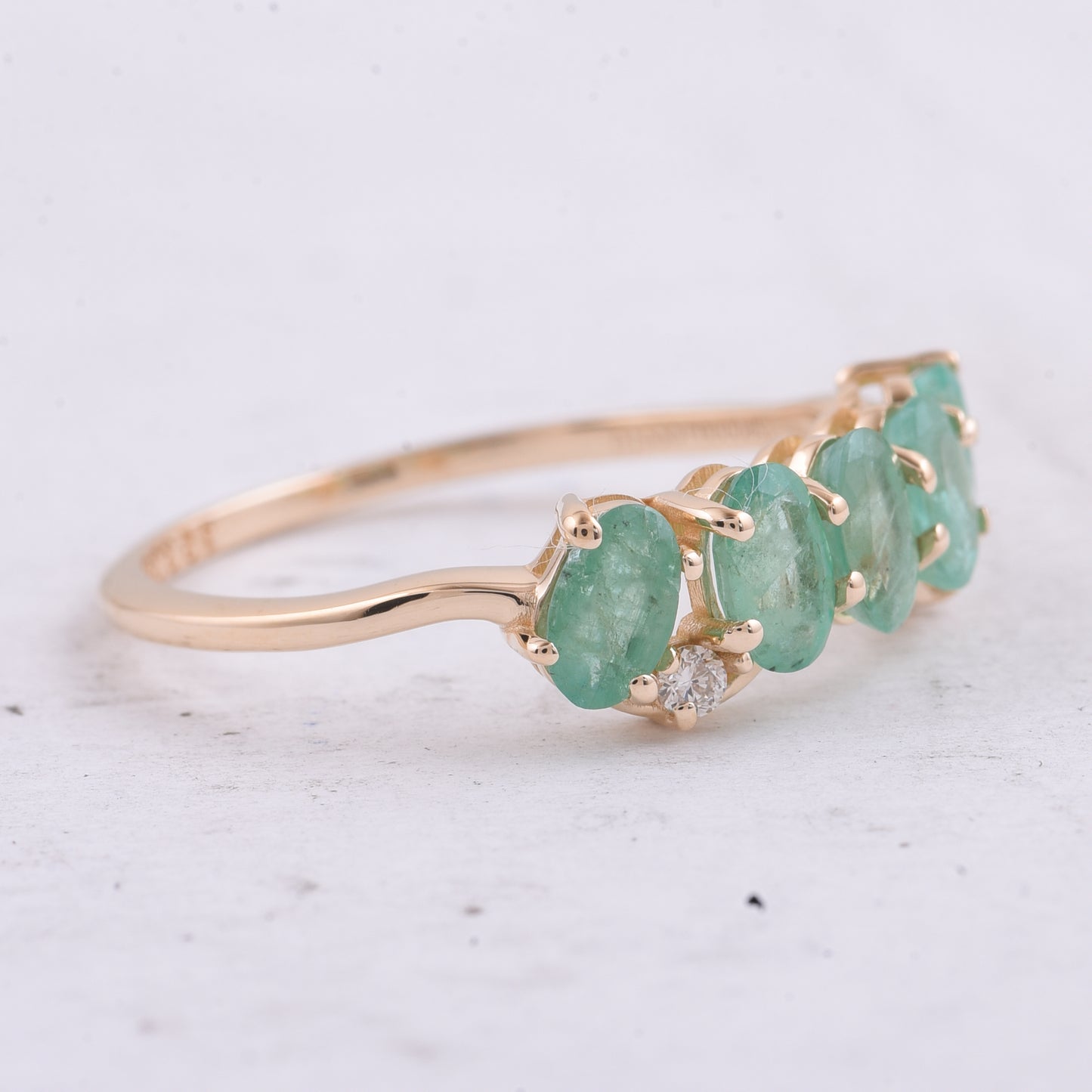 1.19 Ct Oval Natural Emerald 14K Gold Ring