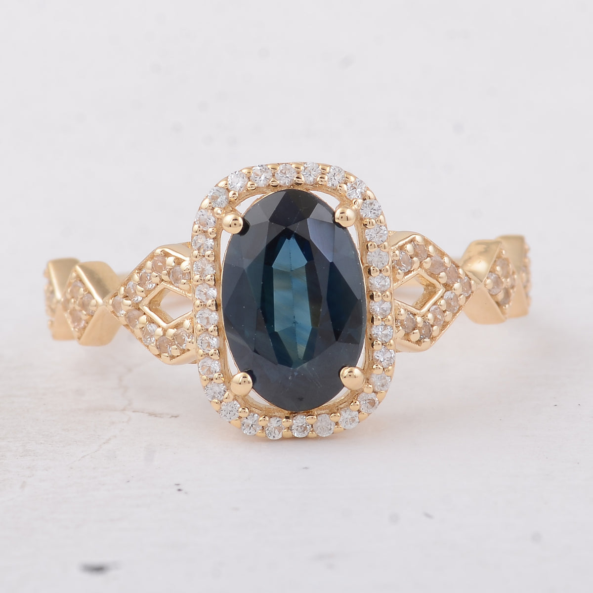 1.84 Ct Oval Sapphire 9K Gold Ring