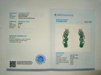 1.18 Ct Oval Cabochon Cut Natural Emerald 14K Gold Earrings